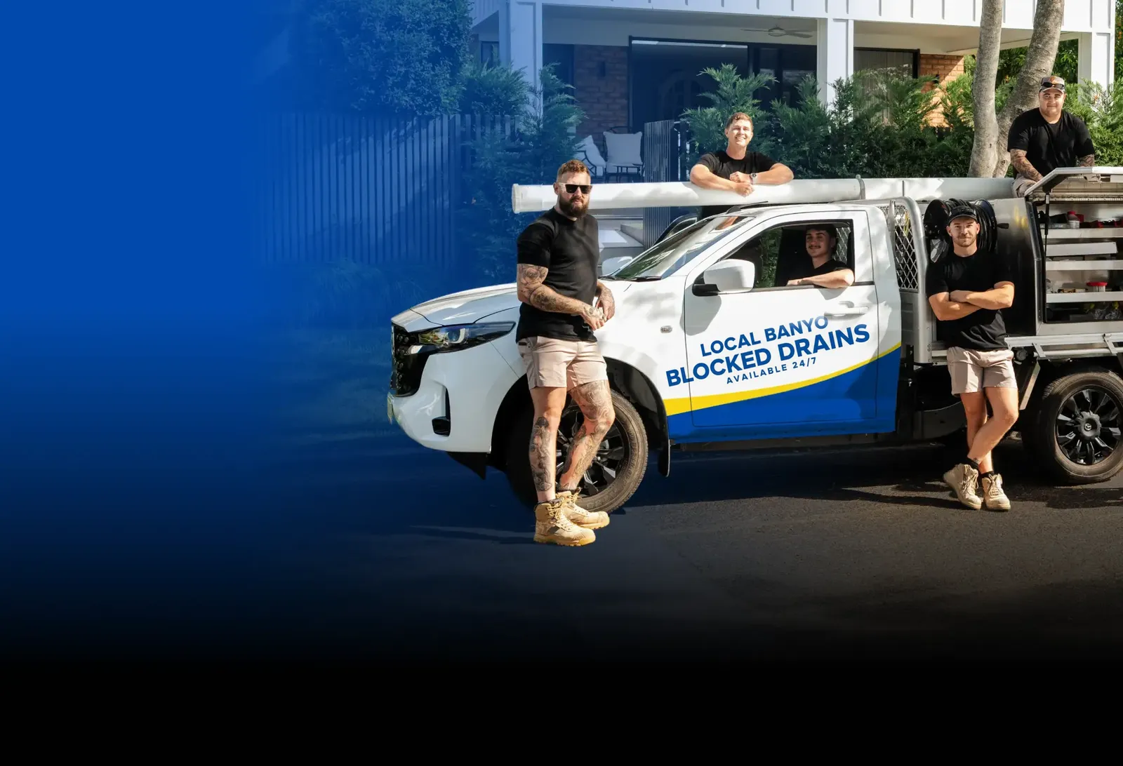 Local Banyo Blocked Drains team with the ute